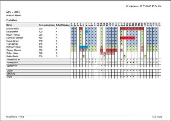 Schichtbuch Personalplanung Schichtplanung Schichtplaner